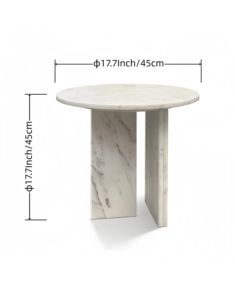 Streamdale Furniture Marble Coffee Table - Small 17.7 Inch