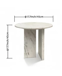 Streamdale Furniture Marble Coffee Table - Small 17.7 Inch