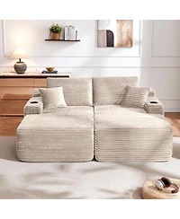 Streamdale Furniture 69" Cloud Sectional Couch, L-Shape & R-Shape Chaise, Deep Seat