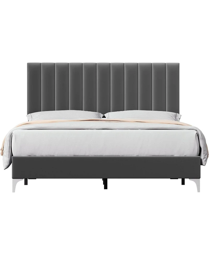 gaomon Bed Frame with Headboard and 4 Drawers Platform Steel Slats No Box Spring Needed Quiet Easy Assembly