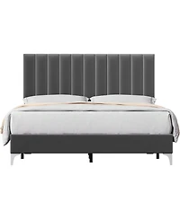 gaomon Bed Frame with Headboard and 4 Drawers Platform Steel Slats No Box Spring Needed Quiet Easy Assembly