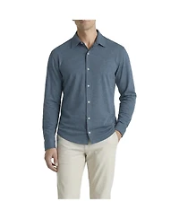 Level 7 Men's Office-Leisure Collection Melange Seamless Long Sleeve Shirt
