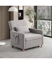 Streamdale Furniture Convertible Sleeper Sofa Chair Bed with Pillow, Adjustable Multi-Functional Sleeper Chair