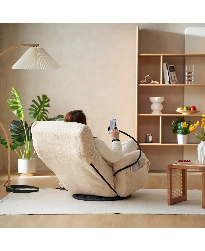 Streamdale Furniture Streamdale Ergonomic Lounge Chair with Spring Seat & Phone Holder