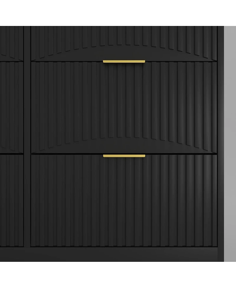 Streamdale Furniture 9-Drawer Dresser, 63" Large Deep Chest of Drawers, Wooden Storage Cabinet