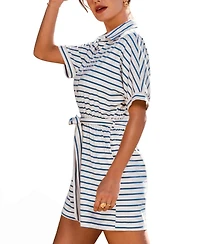 Cupshe Women's Collared Striped Romper