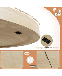 gaomon 47" Round Dining Table with Thickened Edge and Sturdy Pedestal Base