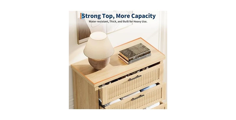 gaomon Fluted Dresser for Bedroom with 5 Drawers, 42.9 in Tall Chest of Large Drawers with Large Clothes Storage Cabinet