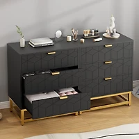 gaomon 3 Drawer Dresser with Metal Legs, Wood Storage Chest Organizer for Bedroom, Living Room, Hallway