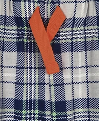 Max & Olivia Boys' 6-18 Crewneck Top Plaid Pants, 2-Piece Pajama Set