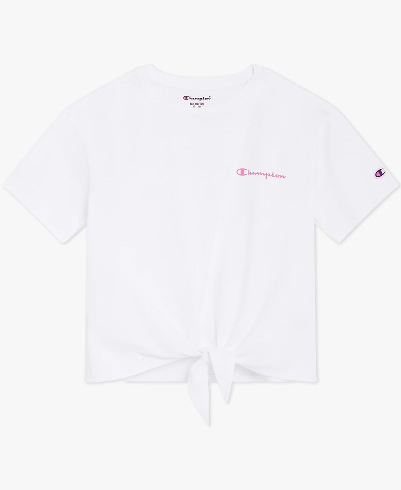 Champion Girls' 7-16 Tie-Front Short-Sleeve Top