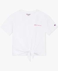 Champion Girls' 7-16 Tie-Front Short-Sleeve Top