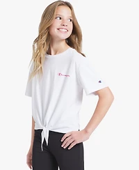 Champion Girls' 7-16 Tie-Front Short-Sleeve Top