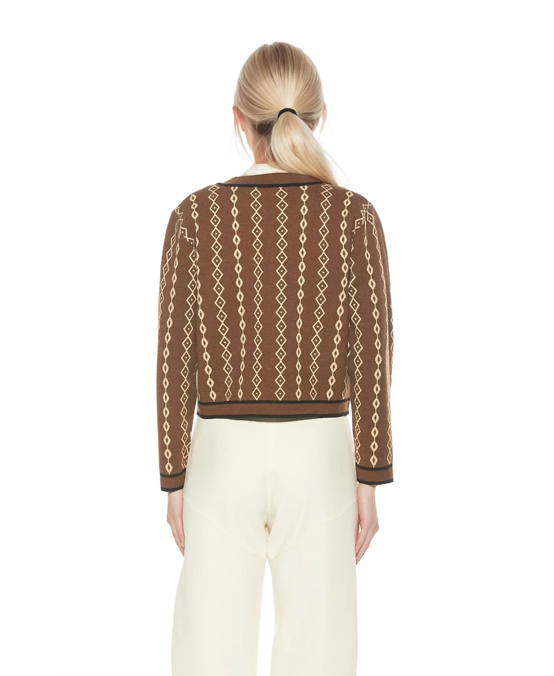 Alexia Admor Women's Briar Collegiate Contrast Trim Cardigan