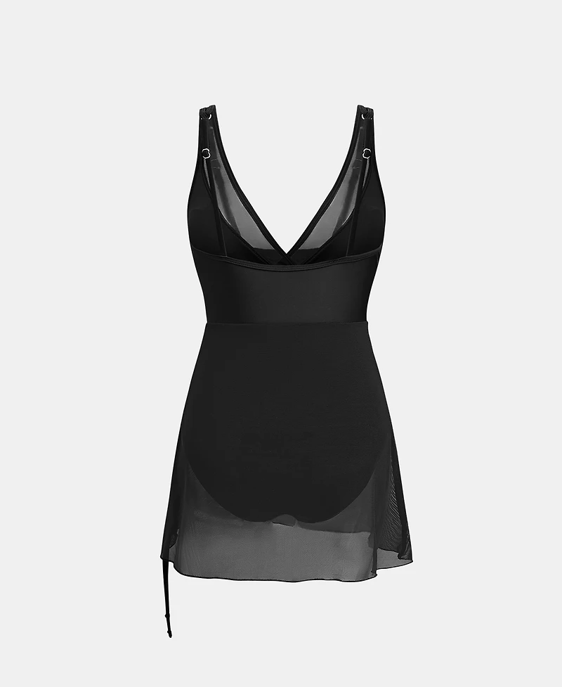 Cupshe Women's V-Neck Adjustable Straps Swim Dress