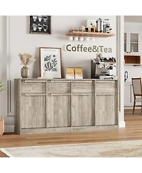 gaomon Sideboard Buffet Cabinet with 4 Drawers, Large Modern Coffee Bar Storage Cabinet
