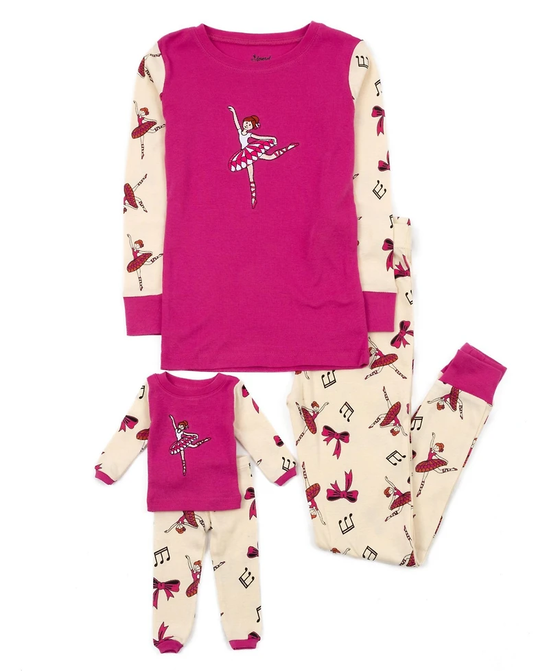 Leveret Toddler Girls 2T-5T Matching Doll Snug-Fit Cotton Long Sleeve Pajamas