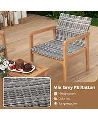 Gymax 8 Pieces Patio Furniture Set Pe Rattan Patio Bistro Set w/ Loveseat