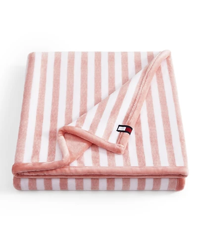 Tommy Hilfiger Laguna Beach Stripe Printed Plush Throw, 70" x 50"
