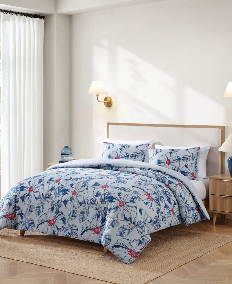 Tommy Hilfiger Paradise Cove Floral Cotton Reversible 3-Pc. Comforter Set, King