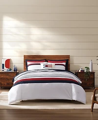 Tommy Hilfiger Tommy Classic Stripe Cotton Reversible 3-Pc. Duvet Cover Set