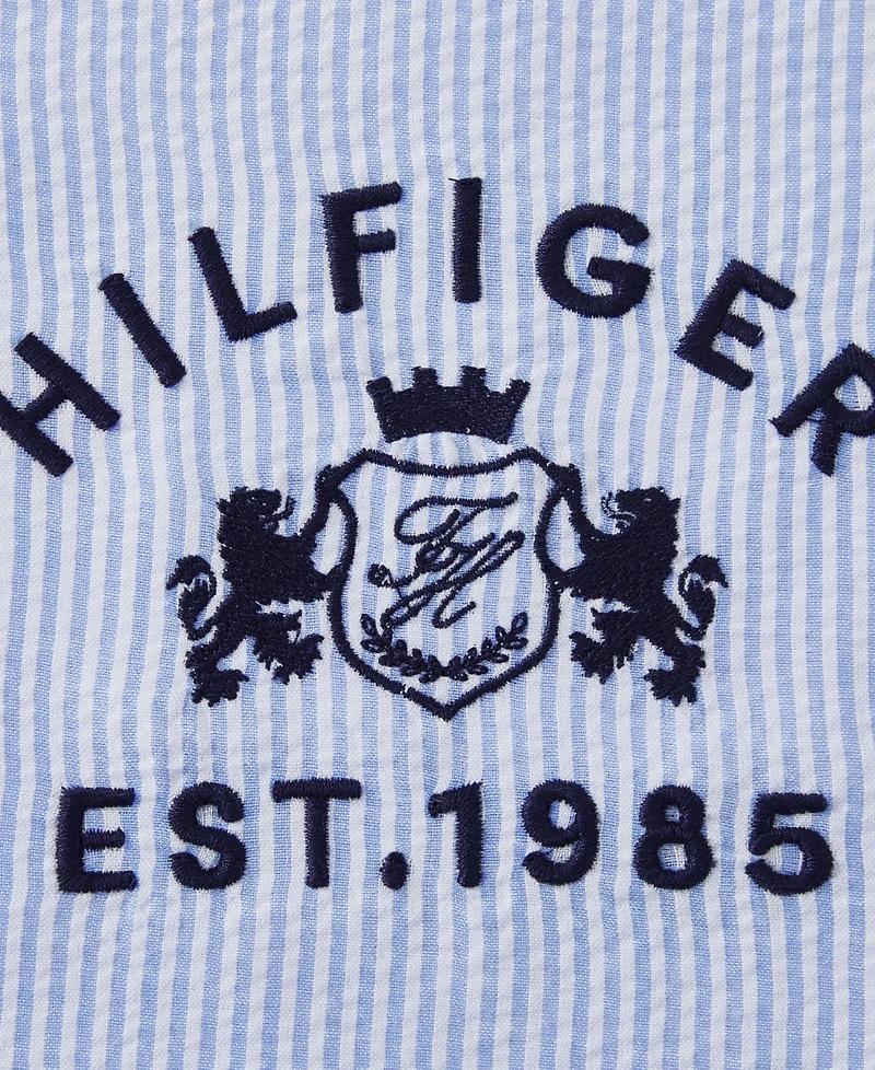 Tommy Hilfiger Crest Breakfast Seersucker Decorative Pillow, 12" x 16"