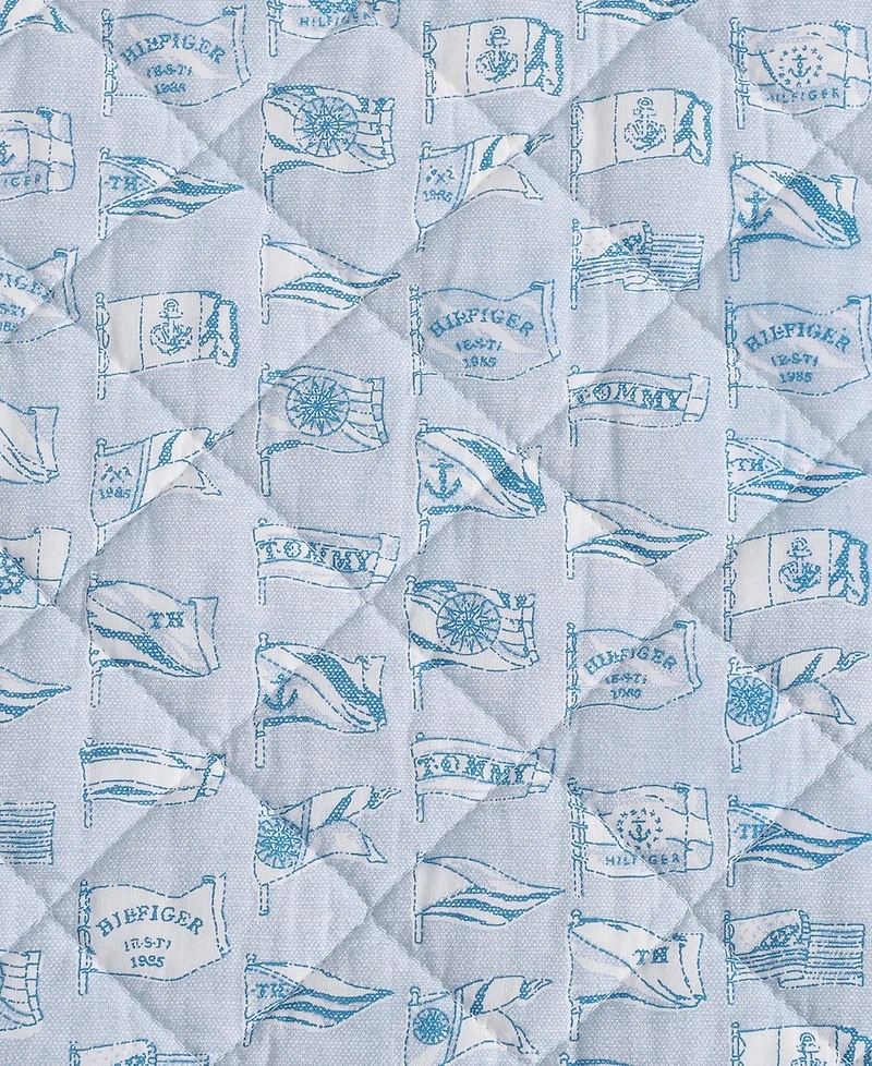 Tommy Hilfiger Boating Flags Cotton Reversible 3-Pc. Quilt Set