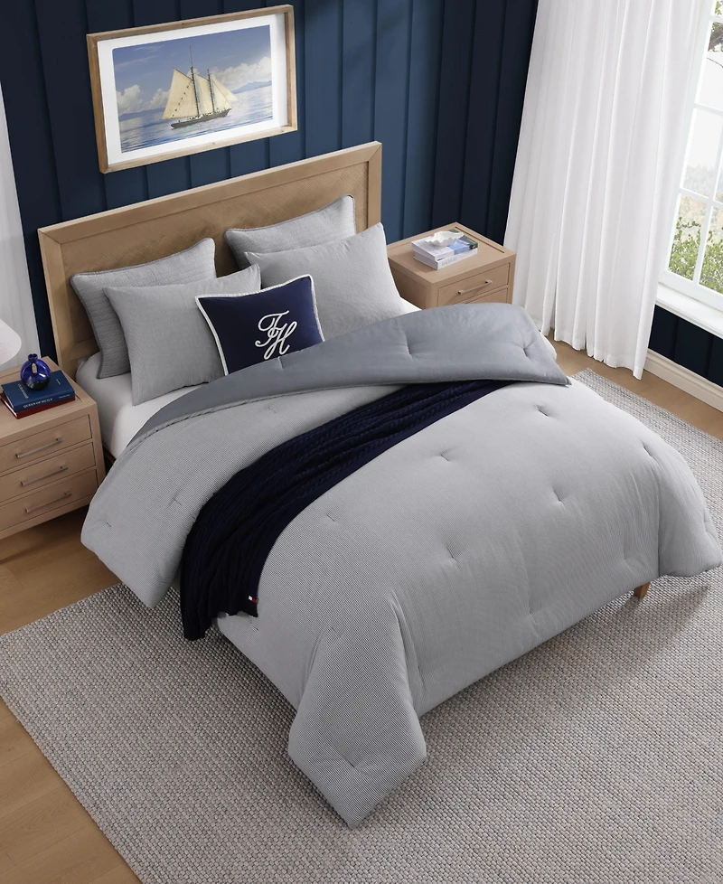 Tommy Hilfiger Tommy Sandbar Stripe Seersucker 3-Pc. Comforter Set