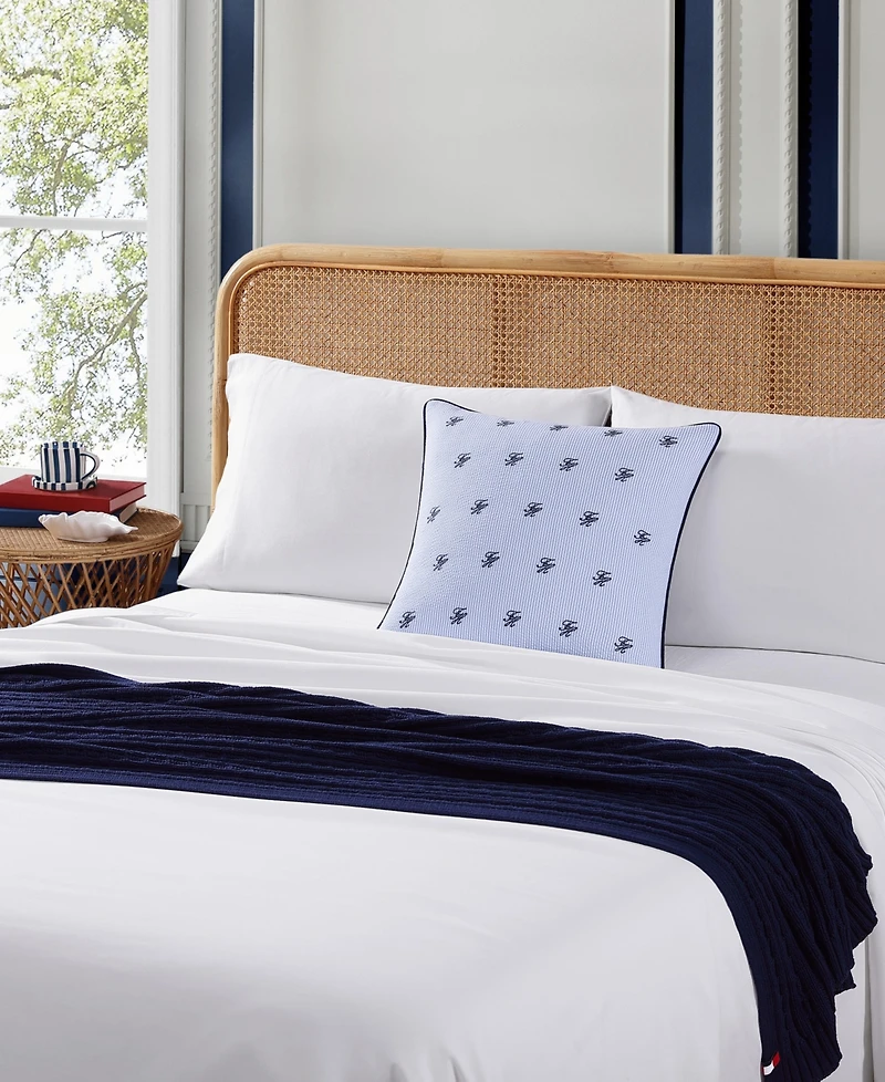 Tommy Hilfiger Riviera Monogram Square Decorative Pillow, 20" x 20"