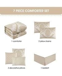 Stratford Park Maddix Floral 7-Pc. Comforter Set, Queen