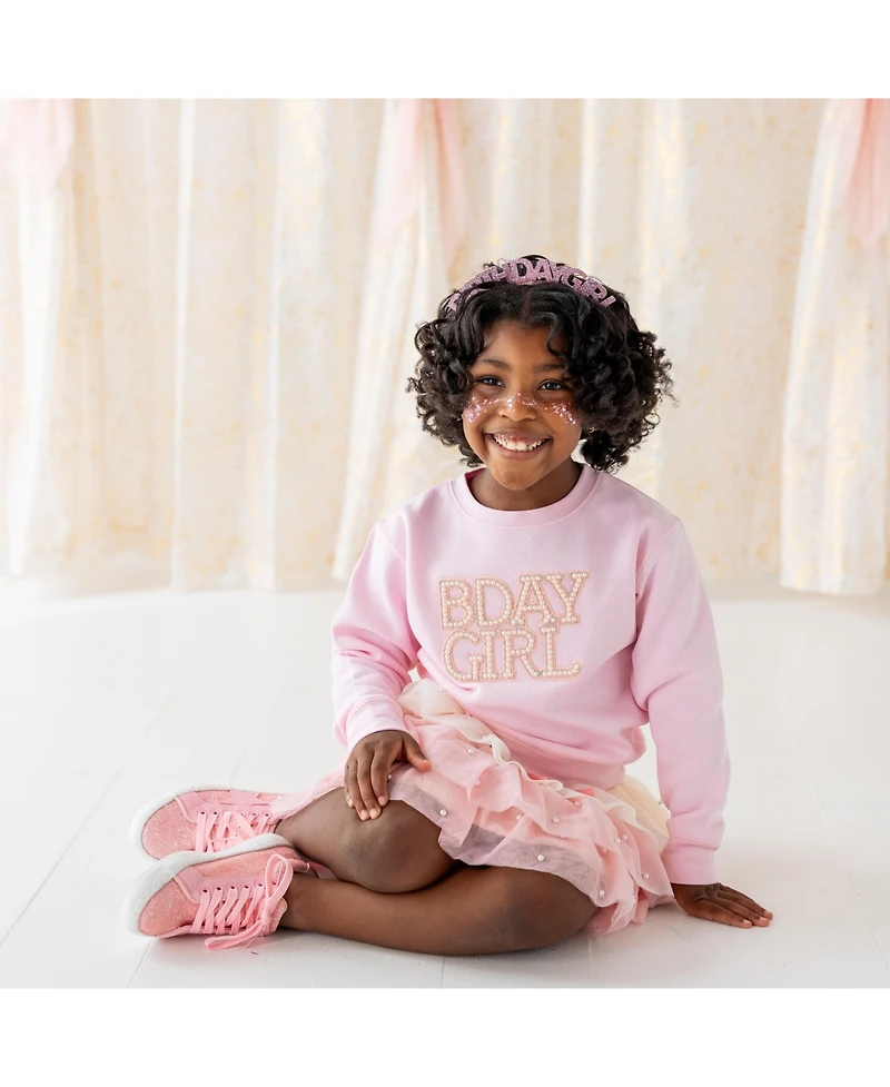 Sweet Wink Toddler Girls Pearl BDay Patch Sweatshirt