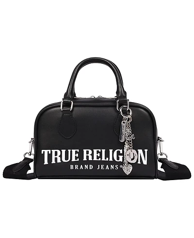 True Religion Bombe Logo Satchel with Charm