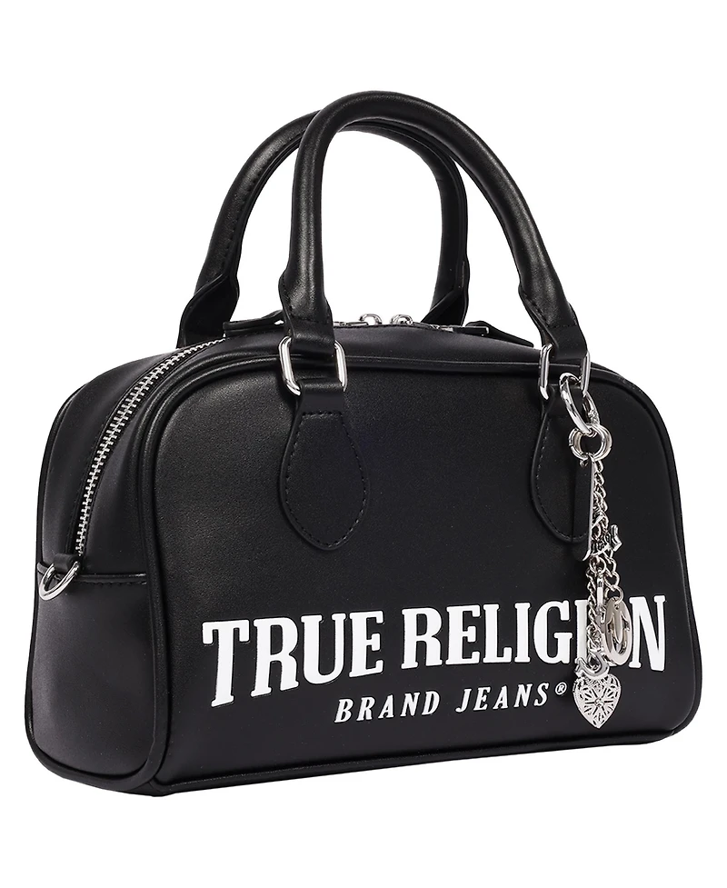 True Religion Bombe Logo Satchel with Charm