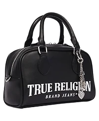 True Religion Bombe Logo Satchel with Charm