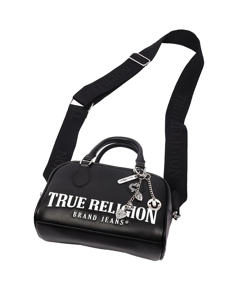 True Religion Bombe Logo Satchel with Charm
