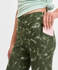 Id Ideology Women's Printed 7/8 Compression Leggings, Macy's Exclusive - Marina Whisper