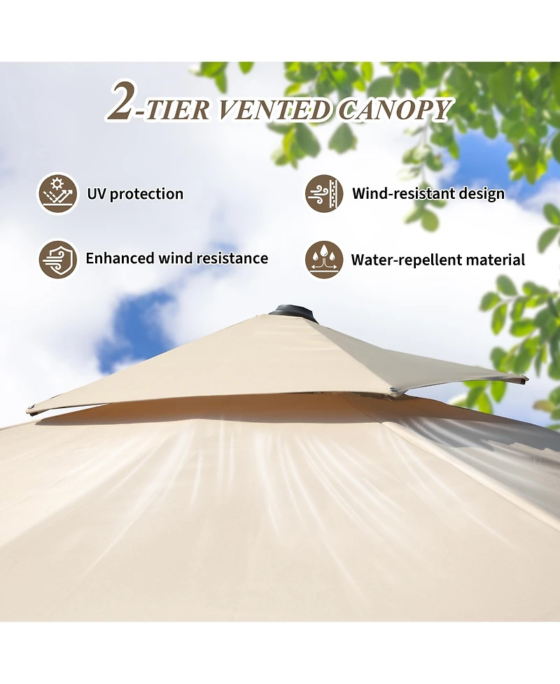 Mondawe Rectangle Cantilever Umbrella with Center Pole Base Not Included