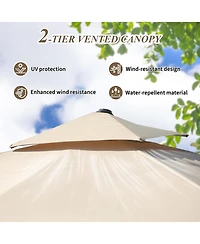 Mondawe Rectangle Cantilever Umbrella with Center Pole Base Not Included