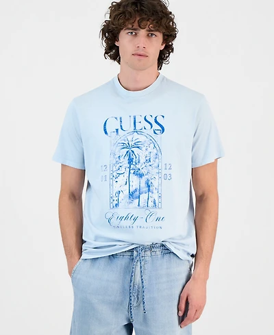 Guess Men's Coastal City Cotton Graphic Crewneck T-Shirt