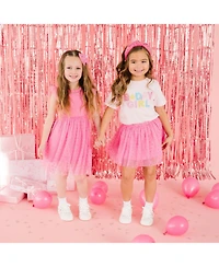 Sweet Wink Little Girls Birthday Girl Rhinestone Patch Short Sleeve T-Shirt