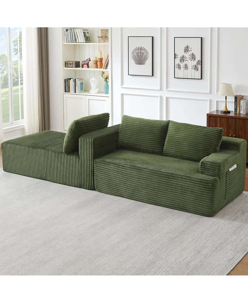 Streamdale Furniture L-Shaped Cloud Sectional Sofa, Deep Seat, Modular Sleeper