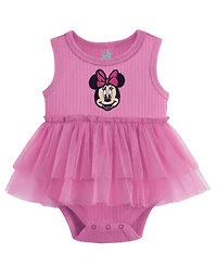 Disney Baby Girls' Minnie Mouse Print Bodysuit and Hat, 2-Piece Set