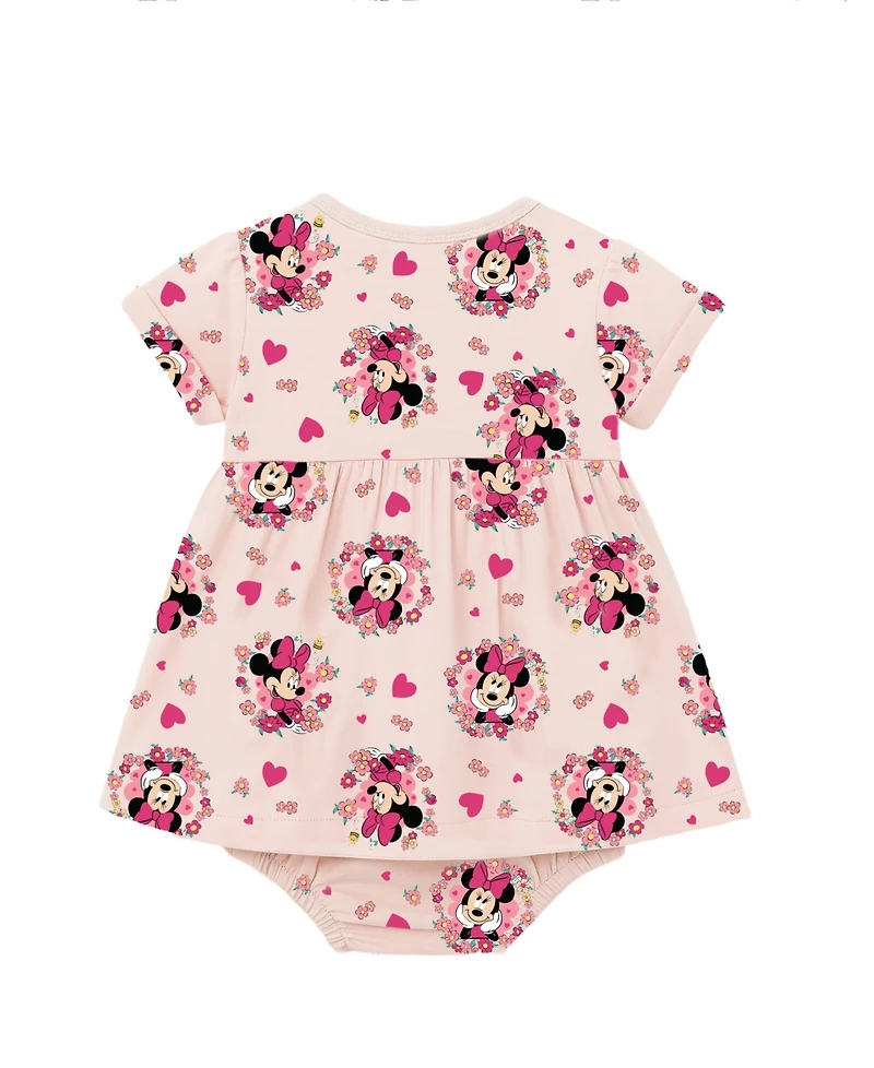 Disney Baby Girls' Minnie Print Romper, 2-Pack