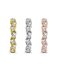 Macy's 6 7/8 cttw 3pc Set- 3x2mm and 4x2mm Baguette Cubic Zirconia Stones- Zig Zag Pattern Ring