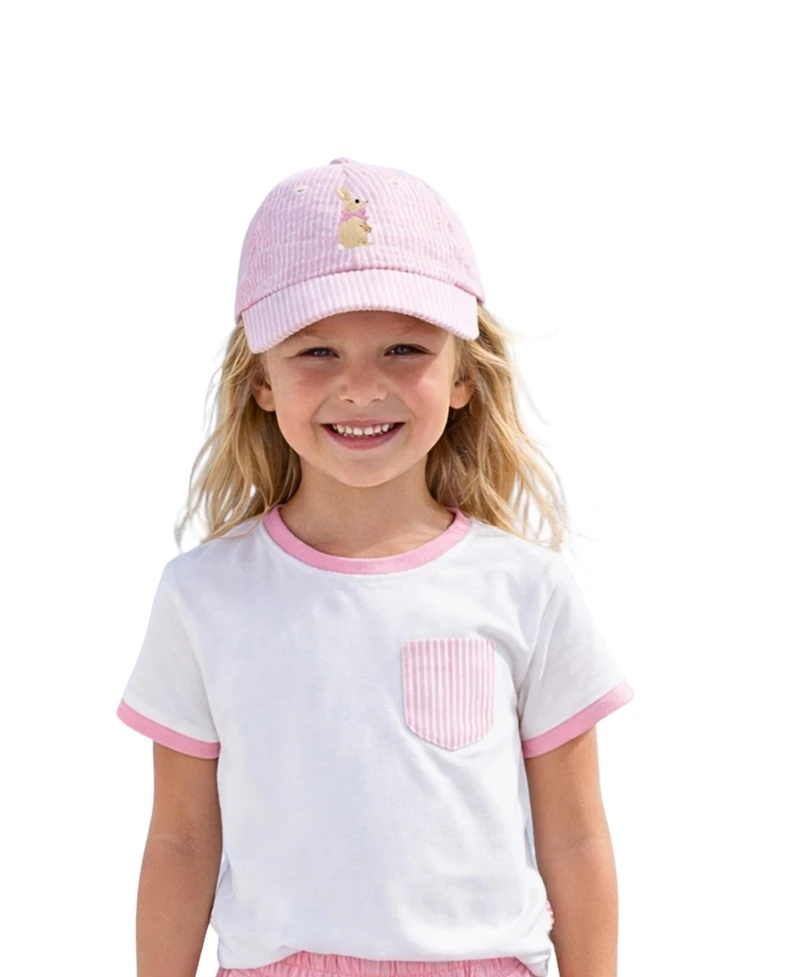 Bits & Bows Baby Girls Bunny Bow Baseball Hat