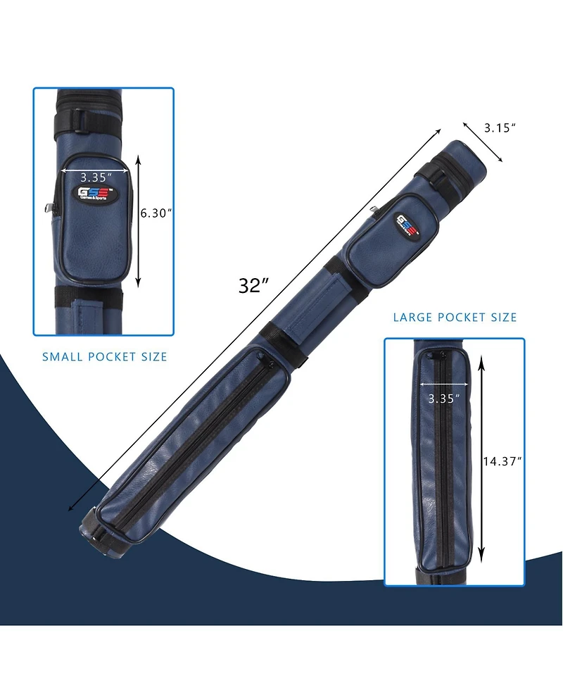 Gse Games & Sports Expert 2x2 Square Hard Billiard Pool Cue Stick Carrying Case, Billiard Cue Case - Square