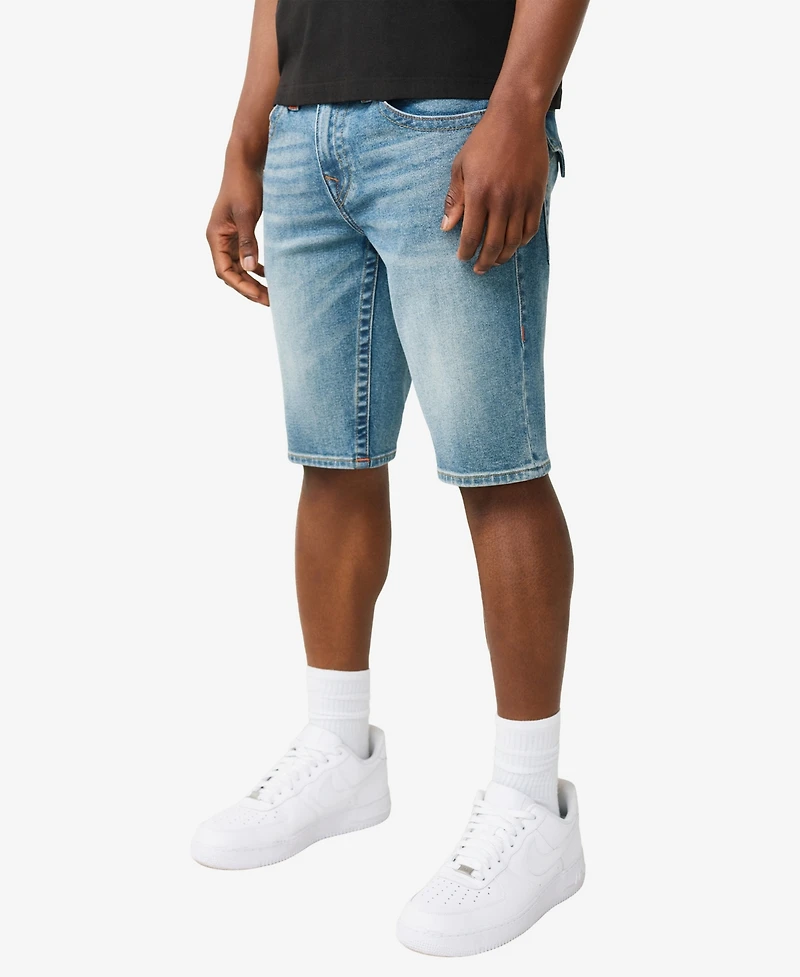 True Religion Men's Straight-Fit Ricky Single Needle Flap Shorts