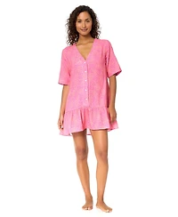 Raisins Women's Sol V-Neck Button-Front Cover-Up Swim Dress