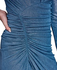 Jessica Howard Petite Long-Sleeve V-Neck Gown