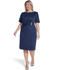 Jessica Howard Plus Short-Sleeve Midi Dress